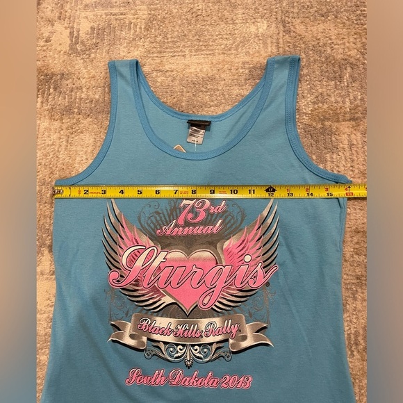 NWT Sturgis Black Hills Rally 73rd Annual Motorcycle Ride 2013 Sz Small Lt Blue - Picture 11 of 11